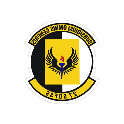 27th Special Operations Force Support Squadron (U.S. Air Force) REVERSE PRINT Transparent STICKER-5" × 5"-The Sticker Space