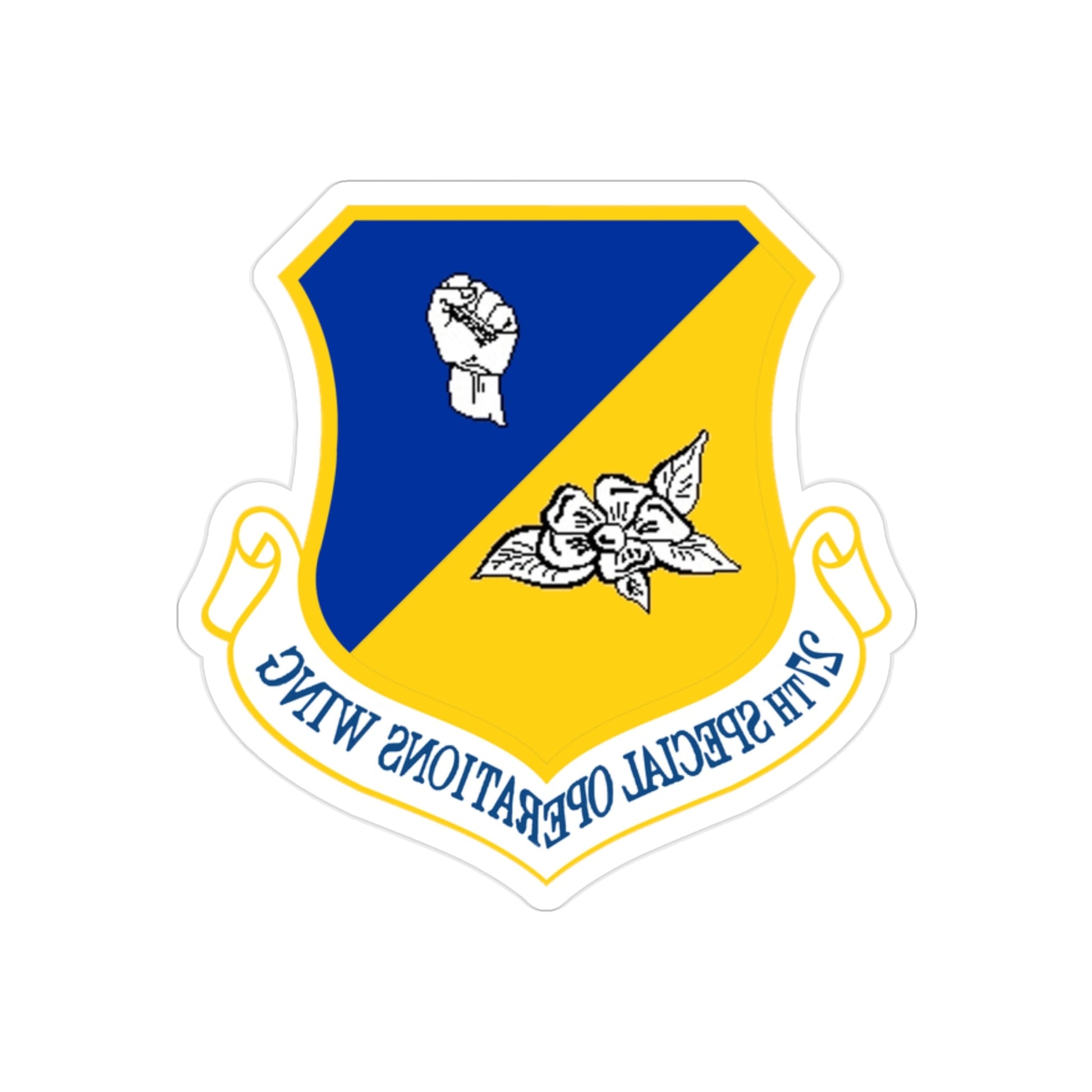 27th Special Operations Wing (U.S. Air Force) REVERSE PRINT Transparent STICKER-2" × 2"-The Sticker Space