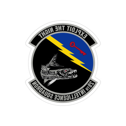 28 Intelligence Squadron AFRC (U.S. Air Force) REVERSE PRINT Transparent STICKER-3" × 3"-The Sticker Space