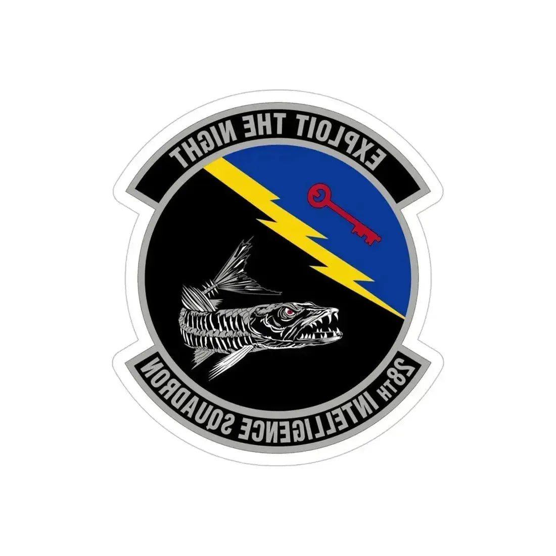 28 Intelligence Squadron AFRC (U.S. Air Force) REVERSE PRINT Transparent Die-Cut STICKER 5 Inch Die-Cut Transparent - The Sticker Space