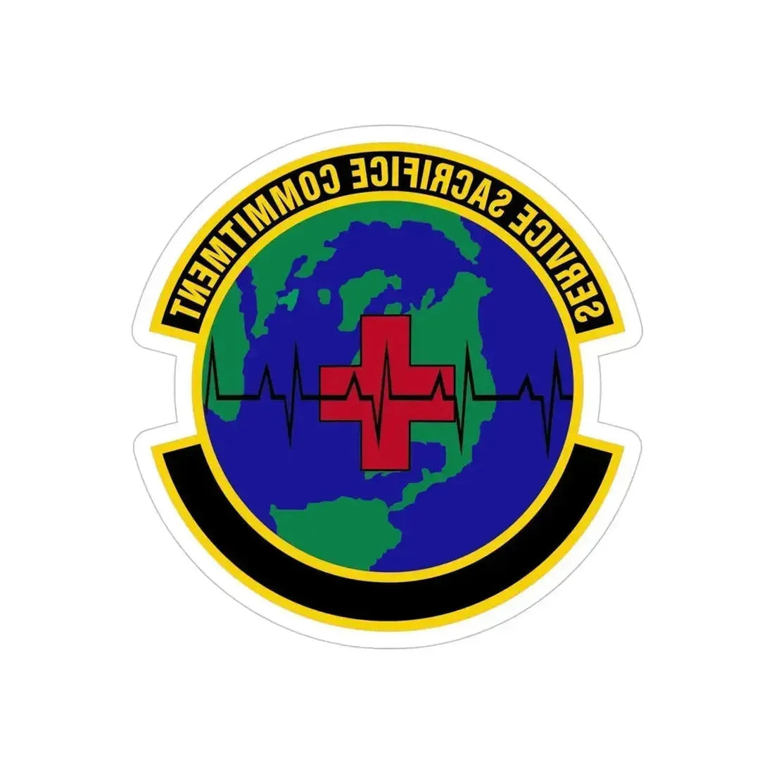 28 Operational Medical Readiness Squadron AFGSC (U.S. Air Force) REVERSE PRINT Transparent Die-Cut STICKER 5 Inch Die-Cut Transparent - The Sticker Space