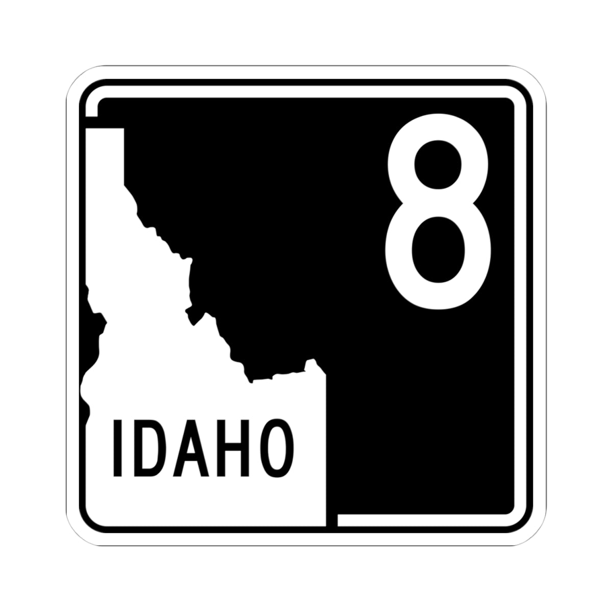 ID-8 (Idaho) (Road Sign) STICKER Vinyl Kiss-Cut Decal