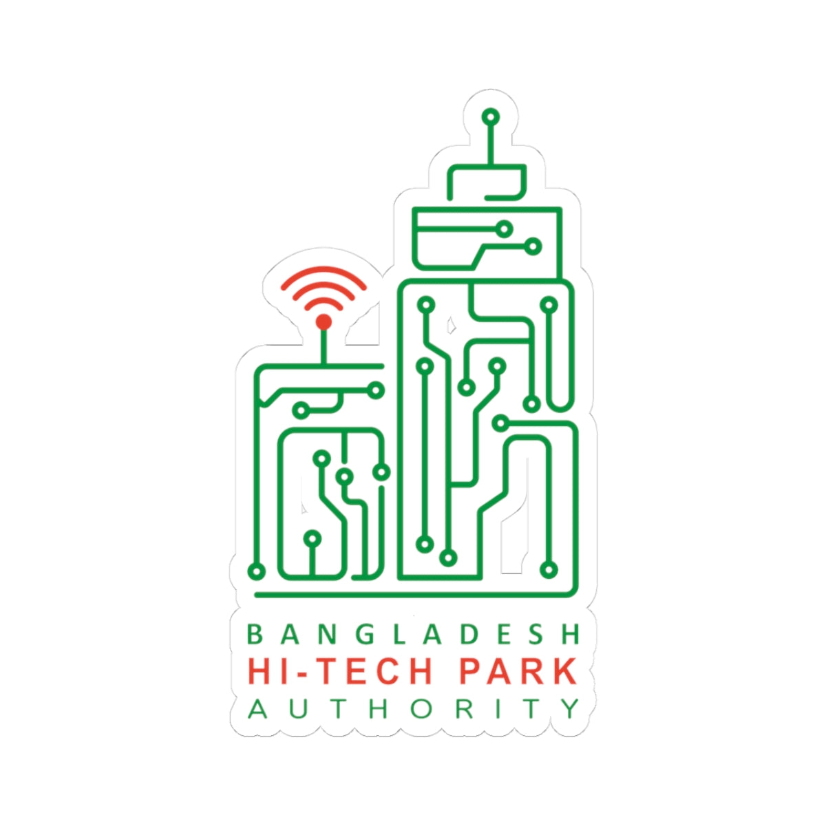 Bangladesh Hi-Tech Park Authority Emblem (Bangladesh) (Coat of Arms) STICKER Vinyl Kiss-Cut Decal