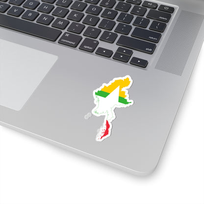 Flag map of Myanmar (Myanmar) STICKER Vinyl Kiss-Cut Decal