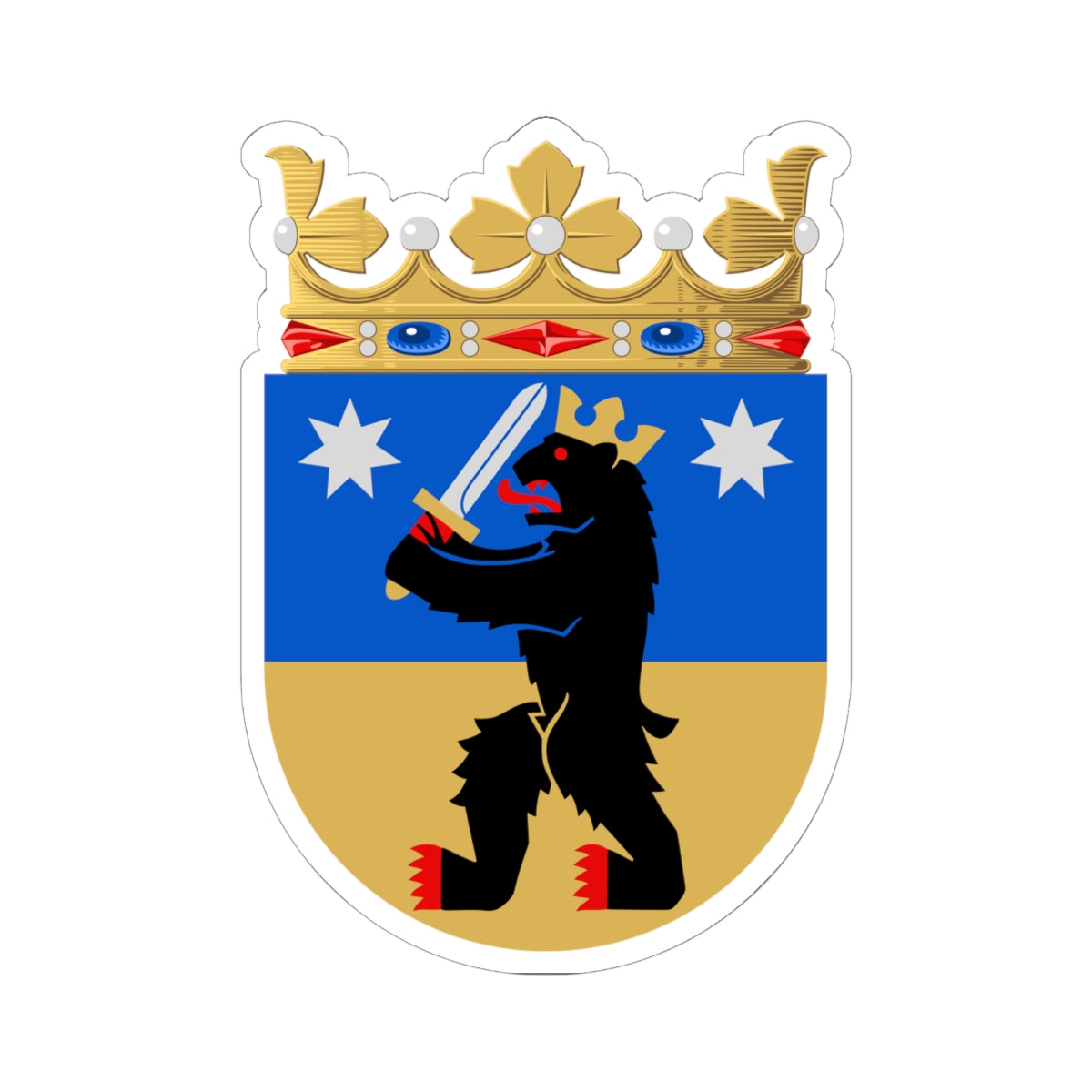 Satakunta.vaakuna (Finland) (Coat of Arms) STICKER Vinyl Kiss-Cut Decal