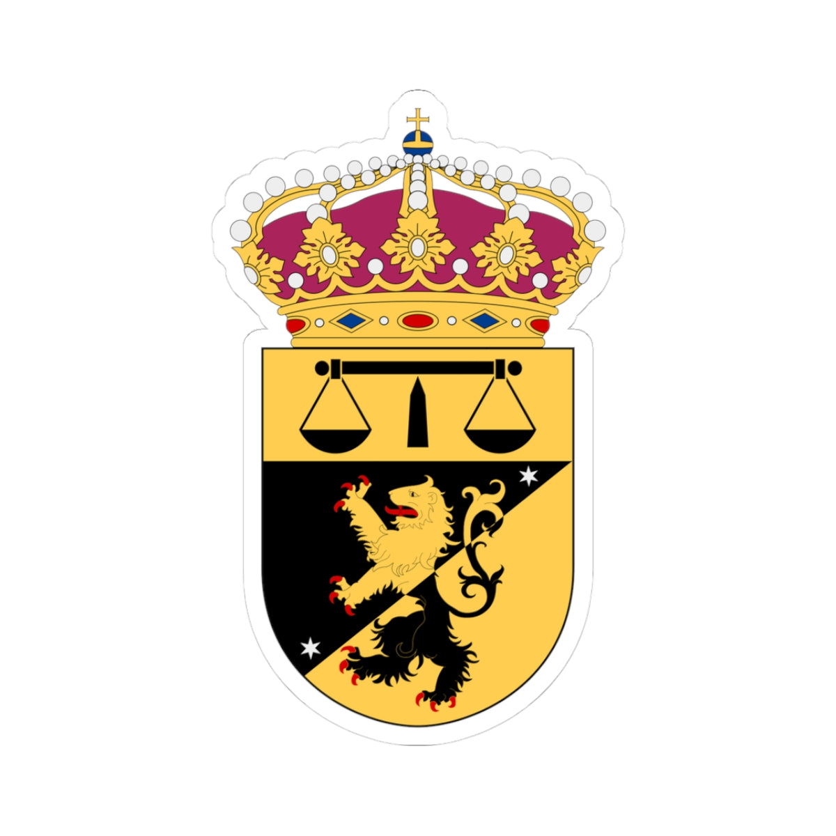 Skaraborgs tingsrätt vapen (Sweden) (Coat of Arms) STICKER Vinyl Kiss-Cut Decal