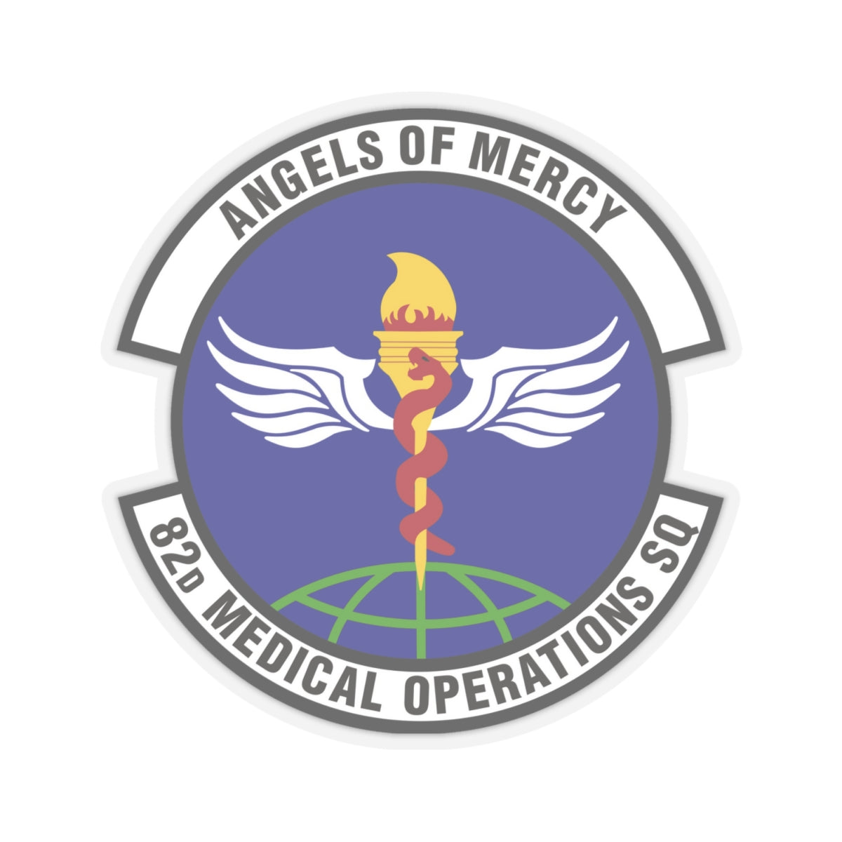 82d Medical Operations Squadron (U.S. Air Force) STICKER Vinyl Kiss-Cut Decal-4" × 4"-Transparent-The Sticker Space