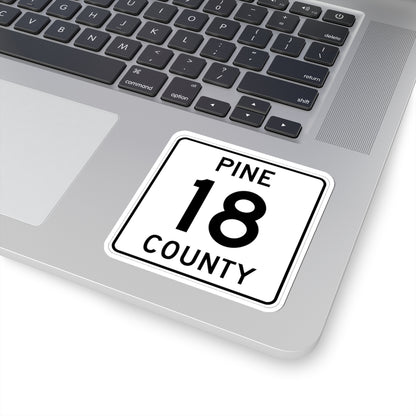 Pine County Route 18 MN (Minnesota) (Road Sign) STICKER Vinyl Kiss-Cut Decal