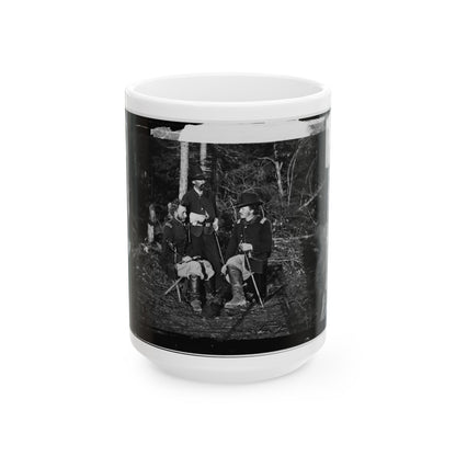 The Peninsula, Va. Lts. George A. Custer, Nicolas Bowen, And William G. Jones (U.S. Civil War) White Coffee Mug