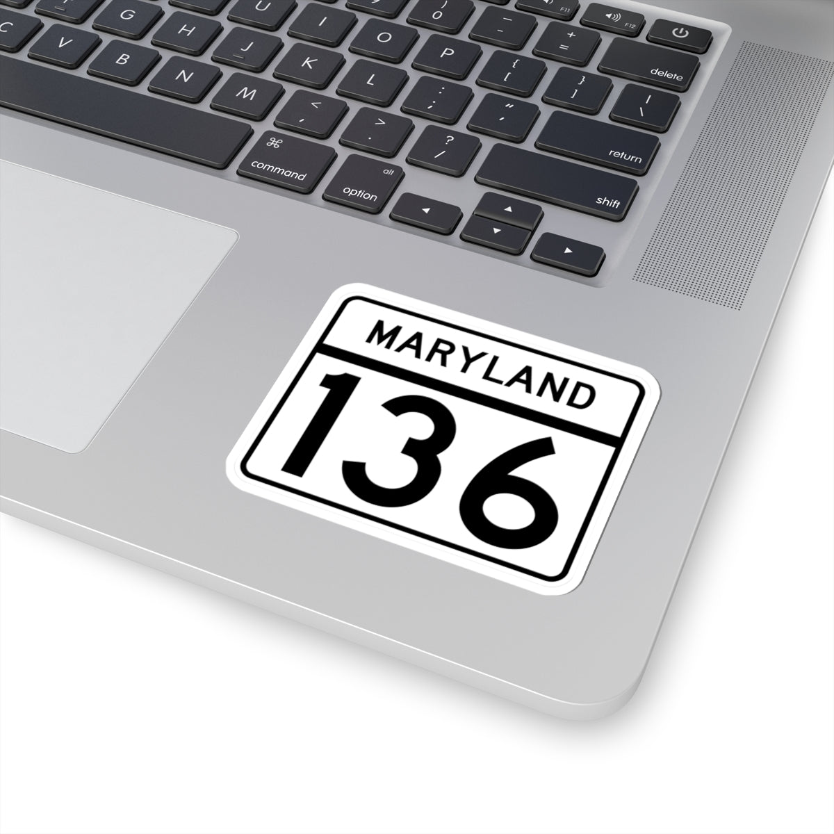 MD Route 136 (Maryland) (Road Sign) STICKER Vinyl Kiss-Cut Decal
