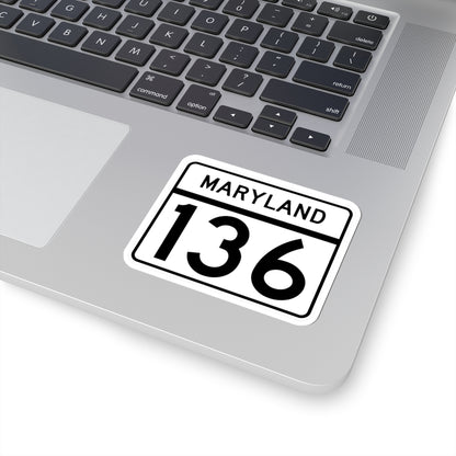 MD Route 136 (Maryland) (Road Sign) STICKER Vinyl Kiss-Cut Decal