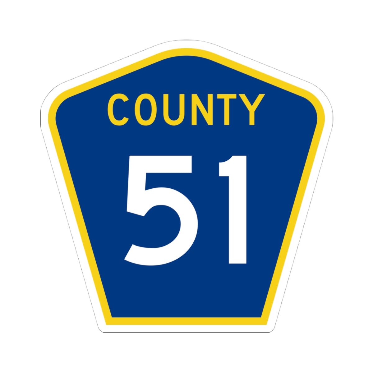 County 51 MN (Minnesota) (Road Sign) STICKER Vinyl Kiss-Cut Decal