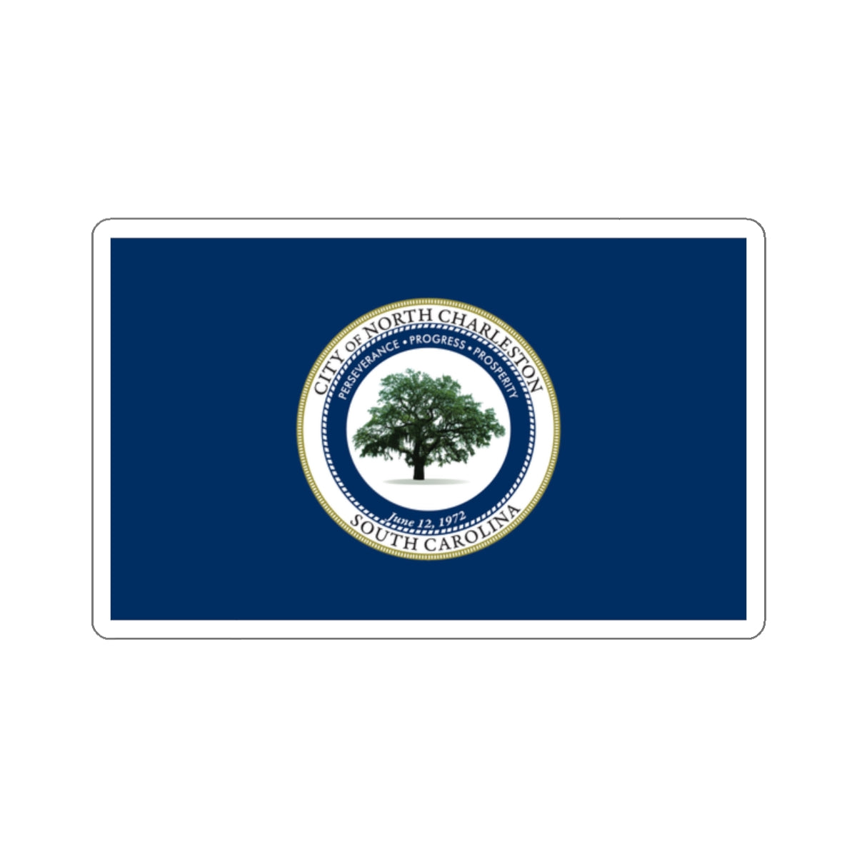 Flag of North Charleston, South Carolina - STICKER Vinyl Kiss-Cut Decal