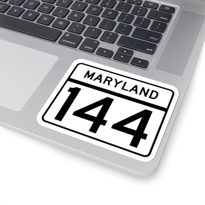 MD Route 144 (Maryland) (Road Sign) STICKER Vinyl Kiss-Cut Decal