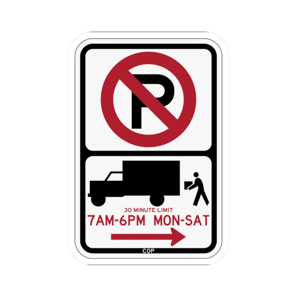 PBOT Road sign P2020R (Oregon) (Road Sign) STICKER Vinyl Kiss-Cut Decal