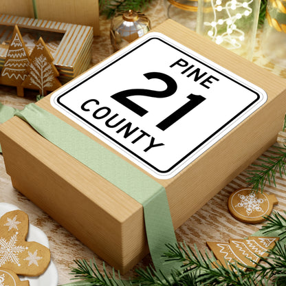 Pine County Route 21 MN (Minnesota) (Road Sign) STICKER Vinyl Kiss-Cut Decal