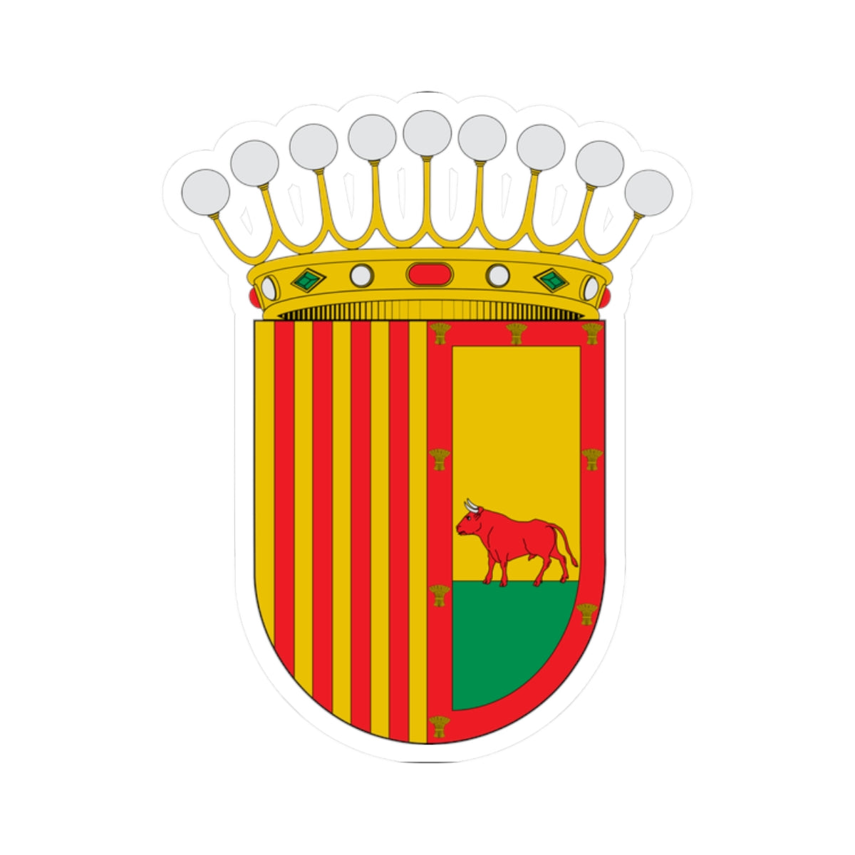 Escudo de Atarés (Spain) (Coat of Arms) STICKER Vinyl Kiss-Cut Decal