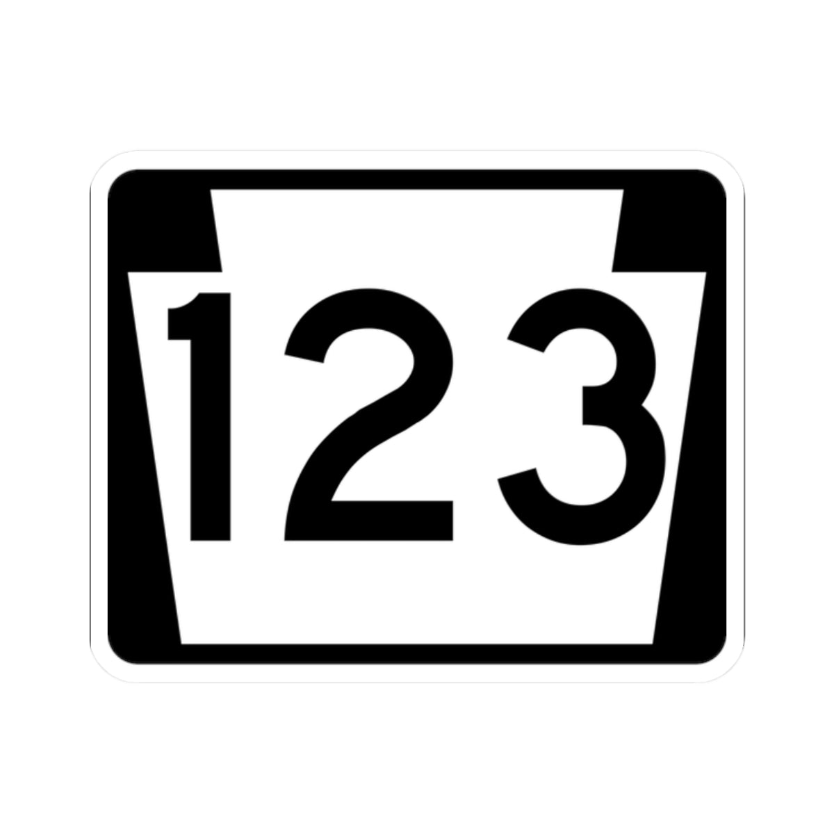 PA-123 (Pennsylvania) (Road Sign) STICKER Vinyl Kiss-Cut Decal
