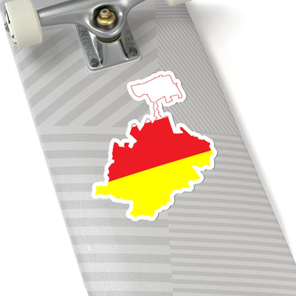 Flag-map of North OssetiaAlania (Russia) STICKER Vinyl Kiss-Cut Decal