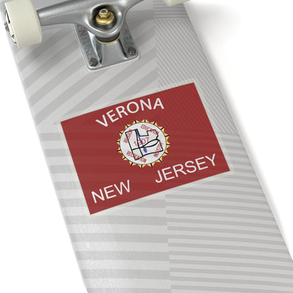 Flag of Verona, New Jersey - STICKER Vinyl Kiss-Cut Decal