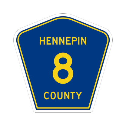 Hennepin County 8 (Minnesota) (Road Sign) STICKER Vinyl Kiss-Cut Decal