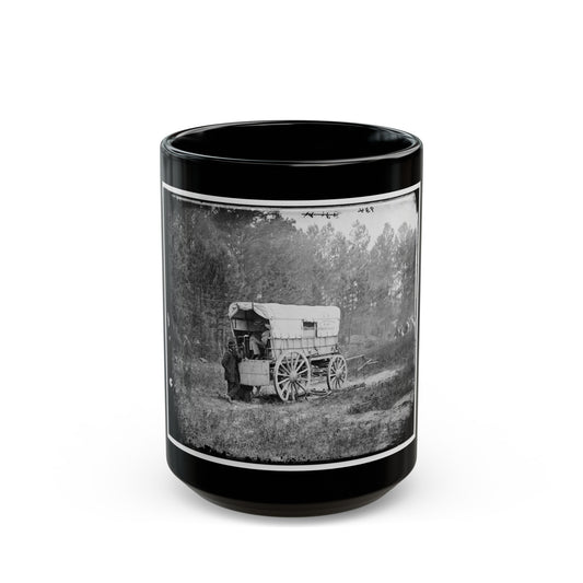 Petersburg, Va. U.S. Military Telegraph Battery Wagon, Army Of The Potomac Headquarters (U.S. Civil War) Black Coffee Mug