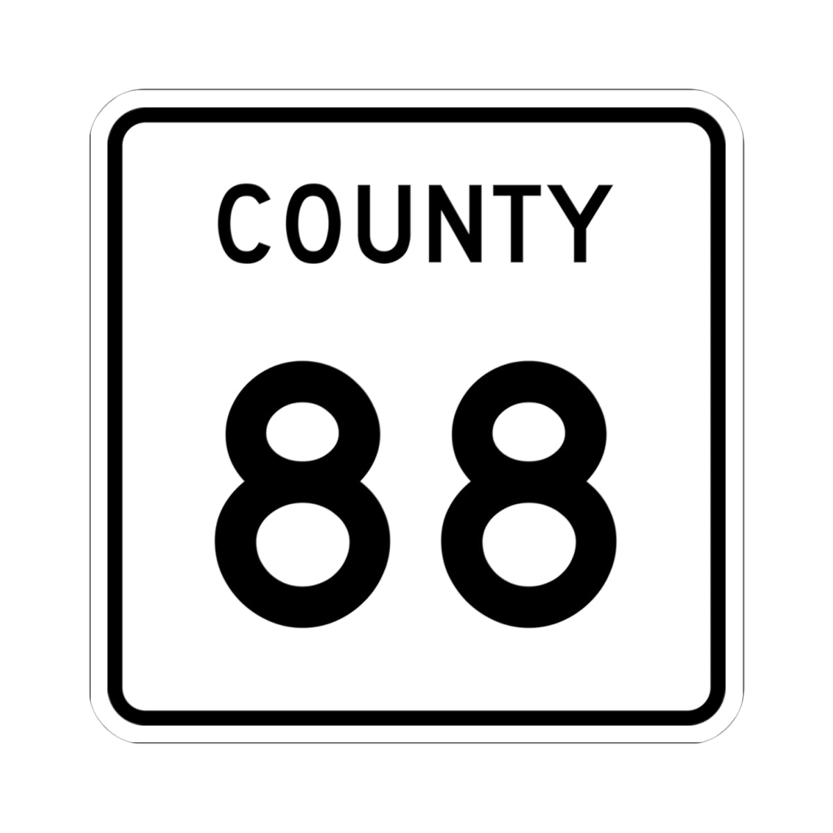 County 88 square (Minnesota) (Road Sign) STICKER Vinyl Kiss-Cut Decal