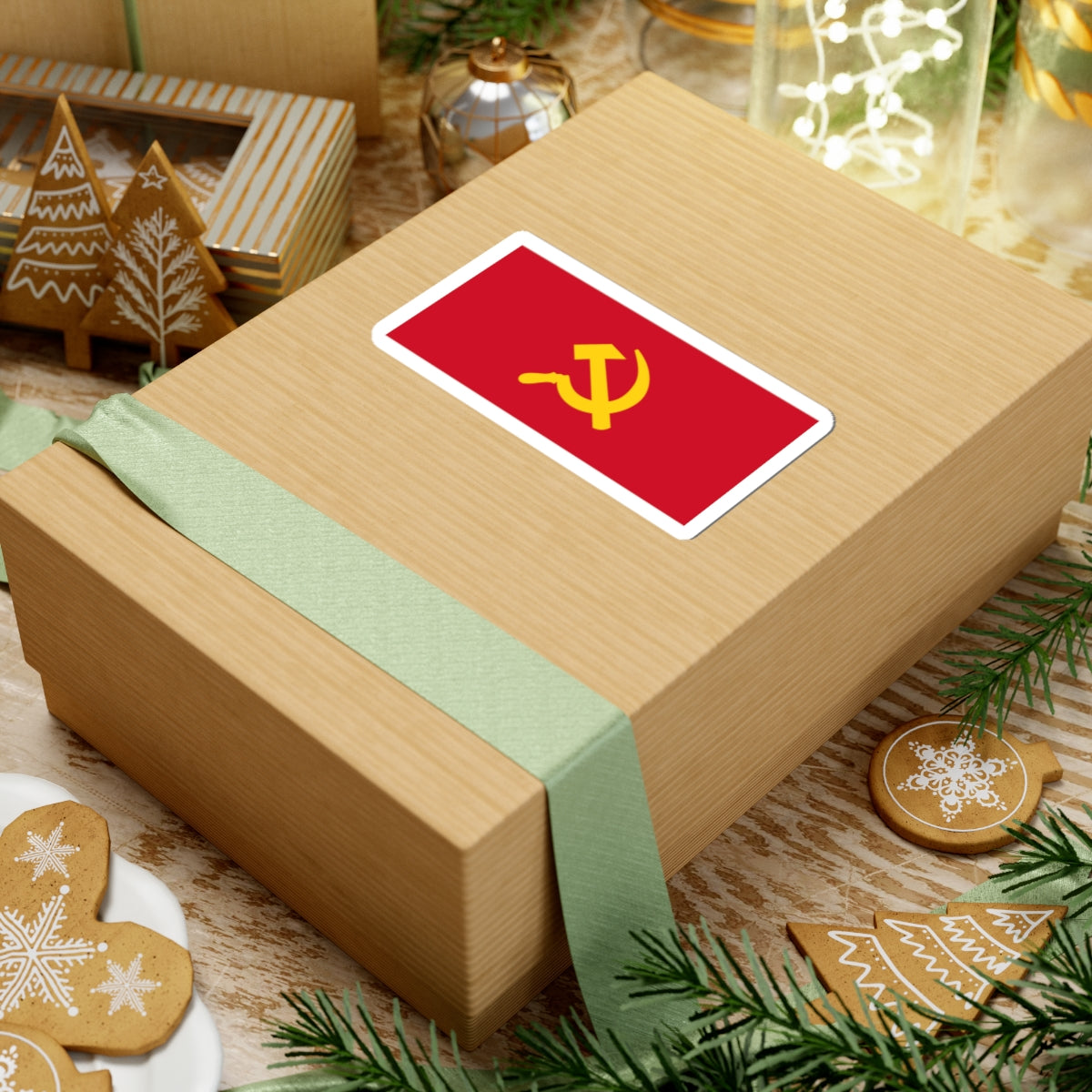 Flag of the Communist Party of the Philippines (Philippines) STICKER Vinyl Kiss-Cut Decal