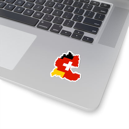 Flag-map of the German language Deutsch (Germany) STICKER Vinyl Kiss-Cut Decal