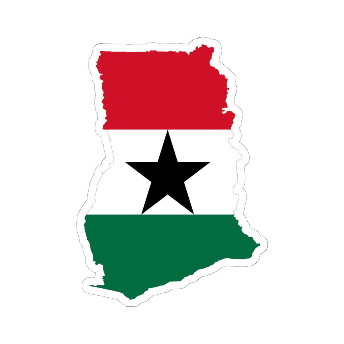 Flag map of Ghana 1964-1966 (Ghana) STICKER Vinyl Kiss-Cut Decal