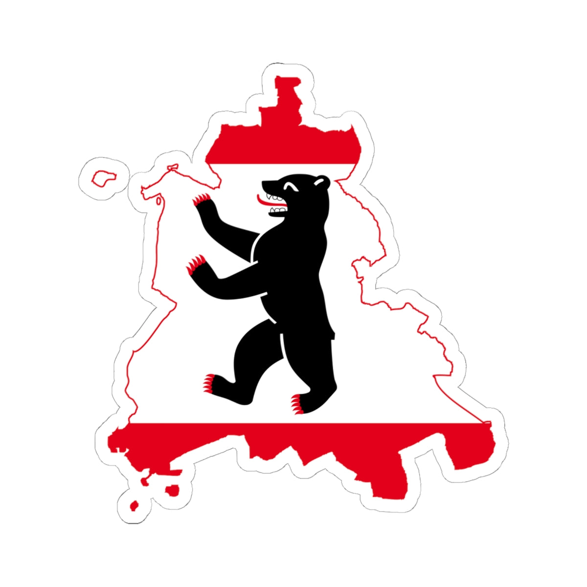 Flag map of West Berlin 1949-1990 (Germany) STICKER Vinyl Kiss-Cut Decal