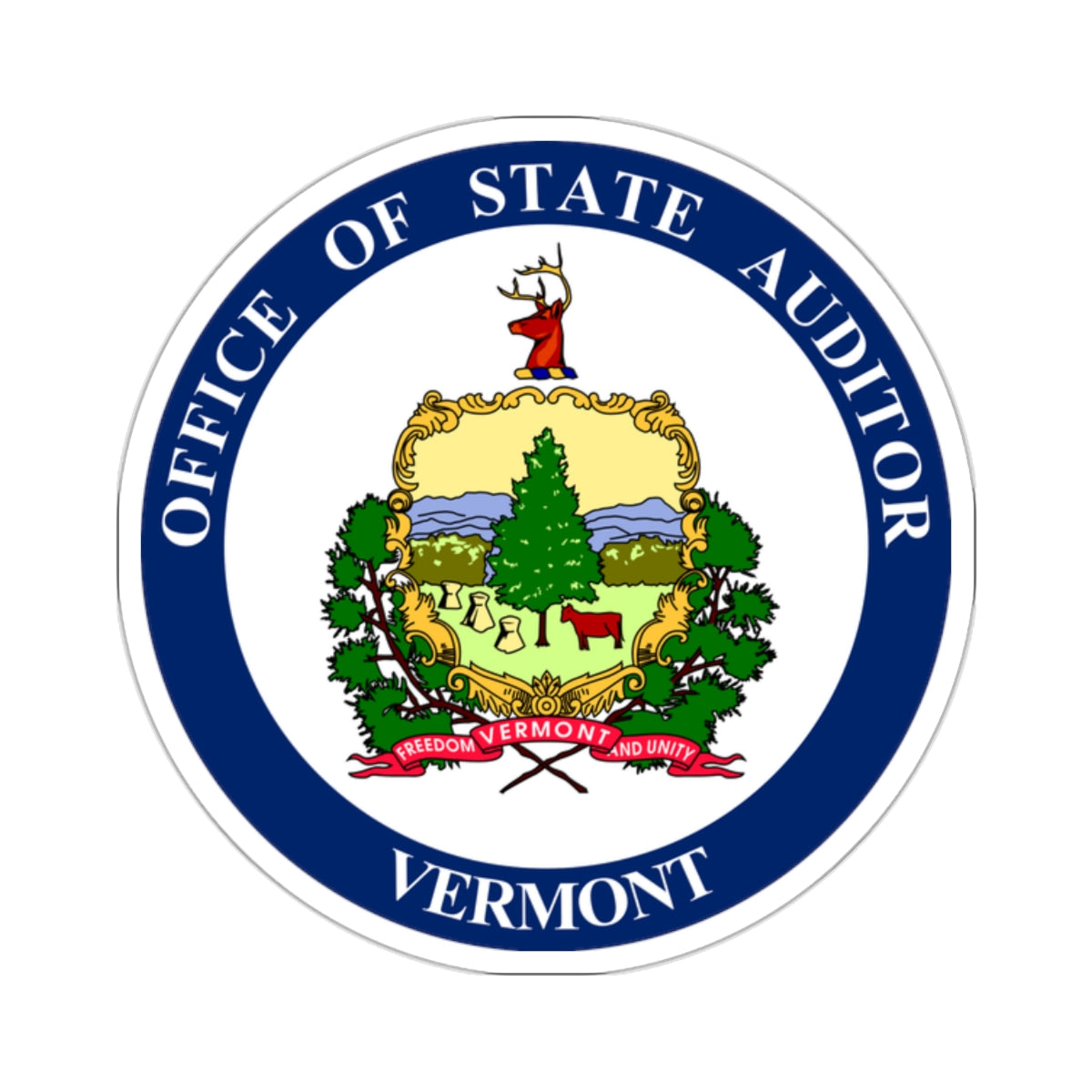 Seal of the State Auditor of Vermont - STICKER Vinyl Kiss-Cut Decal