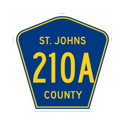St. Johns County 210A (Florida) (Road Sign) STICKER Vinyl Kiss-Cut Decal