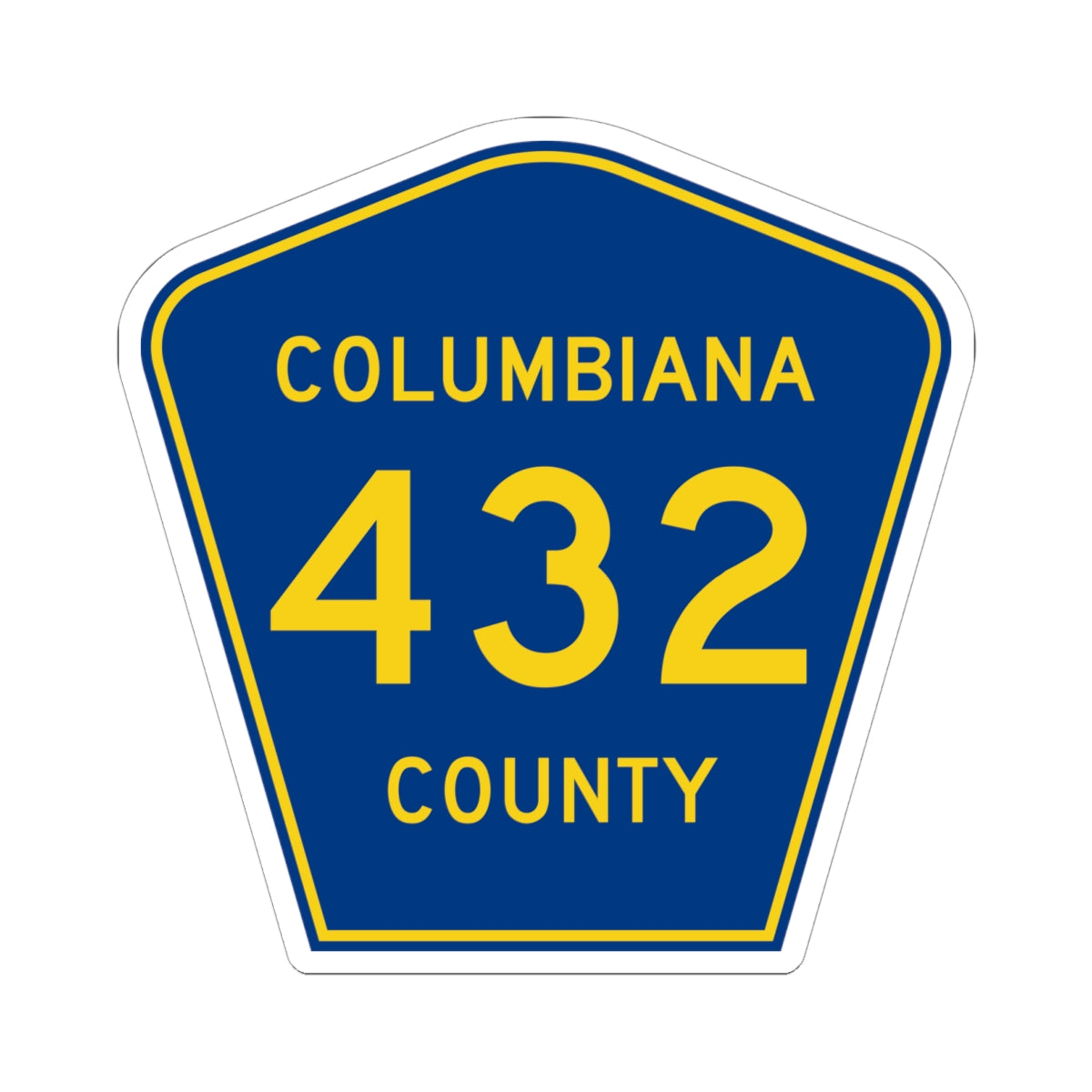 Columbiana County 432 (Ohio) (Road Sign) STICKER Vinyl Kiss-Cut Decal