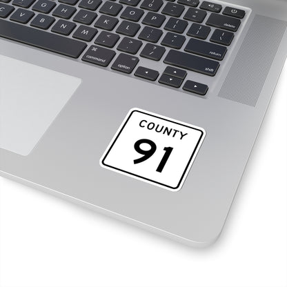 County 91 square (Minnesota) (Road Sign) STICKER Vinyl Kiss-Cut Decal