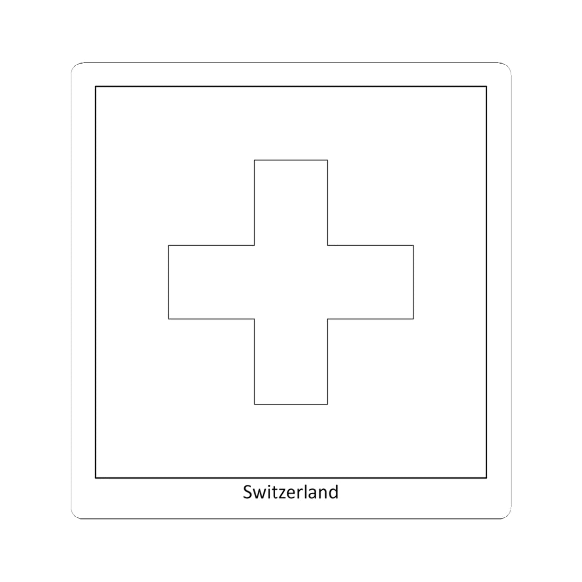 Flag of Switzerland colouring page (Switzerland) STICKER Vinyl Kiss-Cut Decal