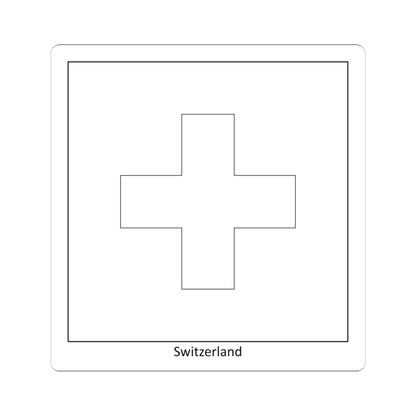 Flag of Switzerland colouring page (Switzerland) STICKER Vinyl Kiss-Cut Decal