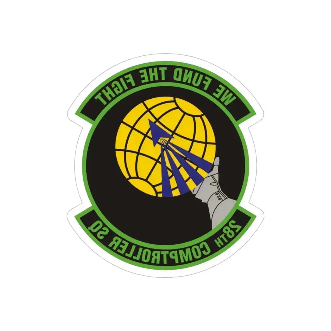 28th Comptroller Squadron (U.S. Air Force) REVERSE PRINT Transparent Die-Cut STICKER 4 Inch Die-Cut Transparent - The Sticker Space