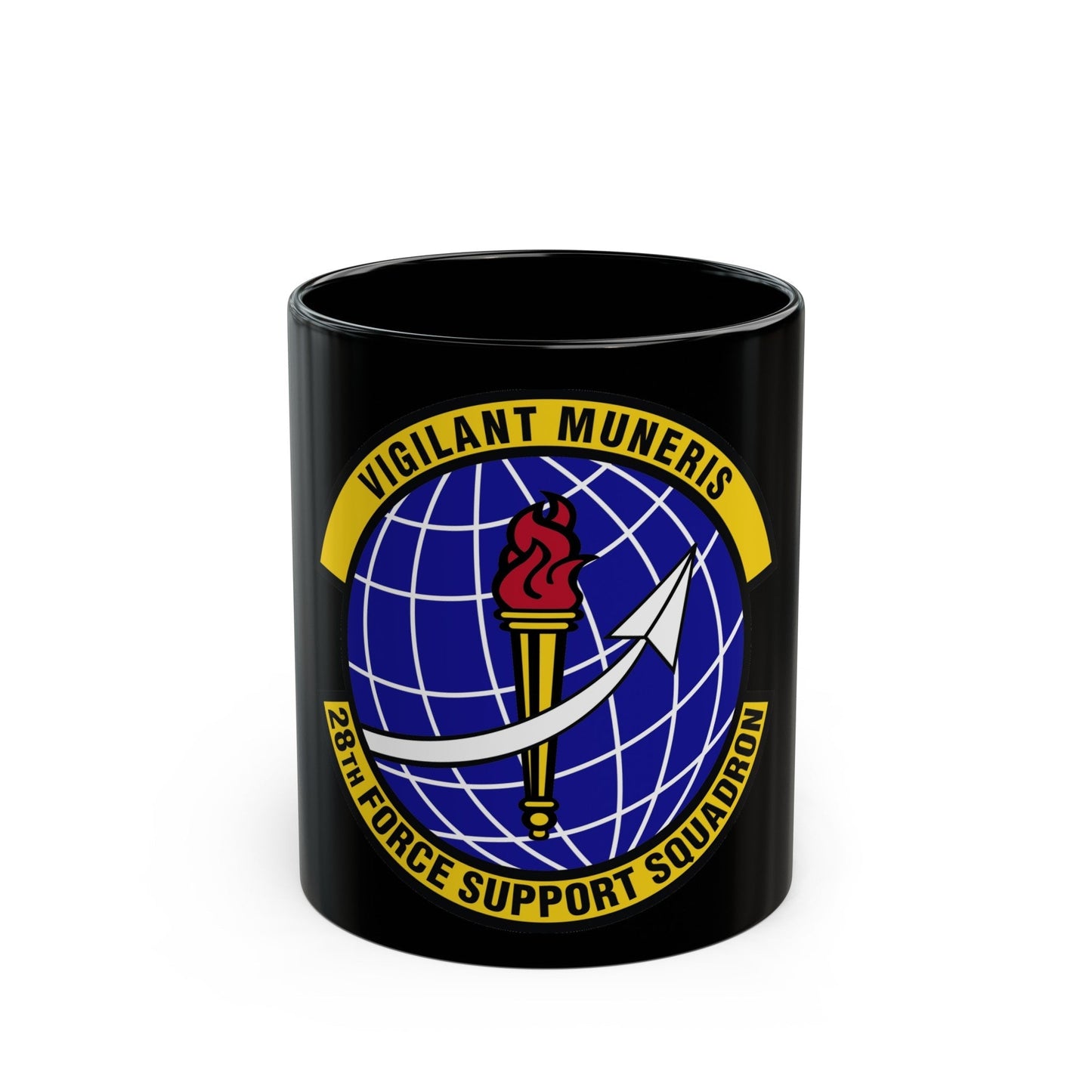 28th Force Support Squadron (U.S. Air Force) Black Coffee Mug-11oz-The Sticker Space