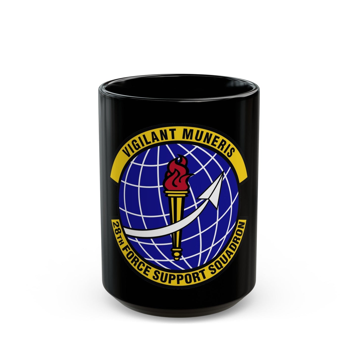 28th Force Support Squadron (U.S. Air Force) Black Coffee Mug-15oz-The Sticker Space