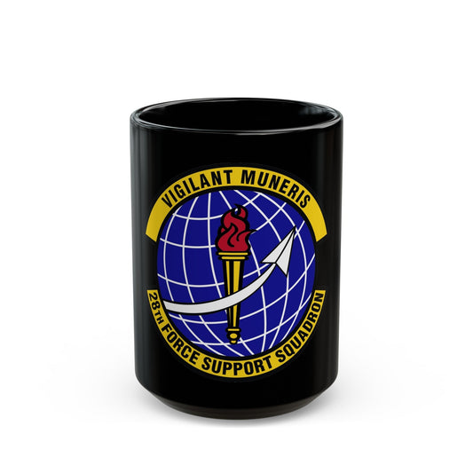 28th Force Support Squadron (U.S. Air Force) Black Coffee Mug-15oz-The Sticker Space