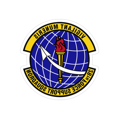 28th Force Support Squadron (U.S. Air Force) REVERSE PRINT Transparent STICKER-2" × 2"-The Sticker Space