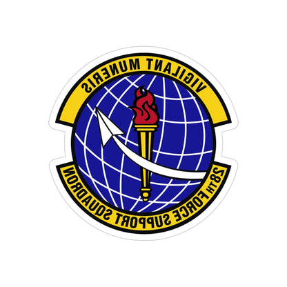 28th Force Support Squadron (U.S. Air Force) REVERSE PRINT Transparent STICKER-4" × 4"-The Sticker Space