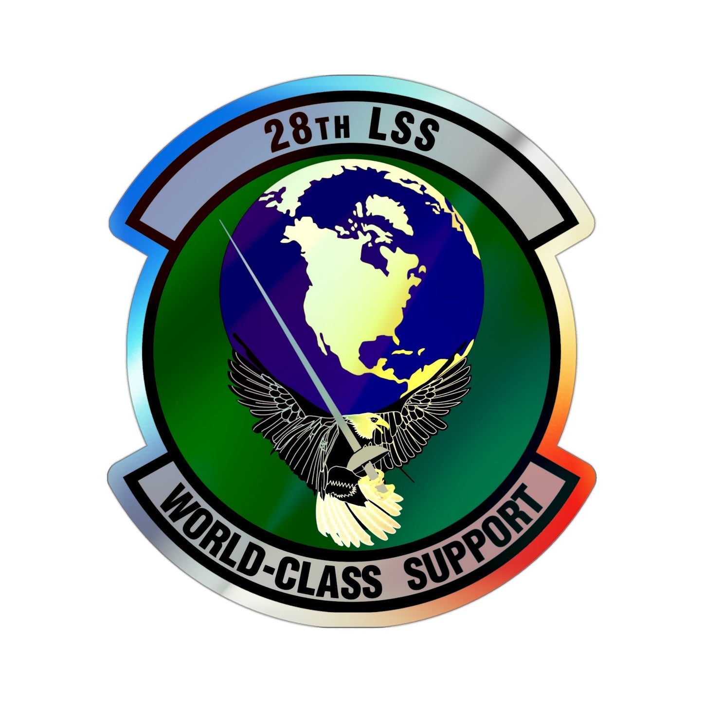 28th Logistics Support Squadron (U.S. Air Force) Holographic STICKER Die-Cut Vinyl Decal-3 Inch-The Sticker Space