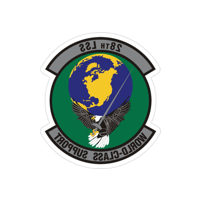 28th Logistics Support Squadron (U.S. Air Force) REVERSE PRINT Transparent STICKER-3" × 3"-The Sticker Space