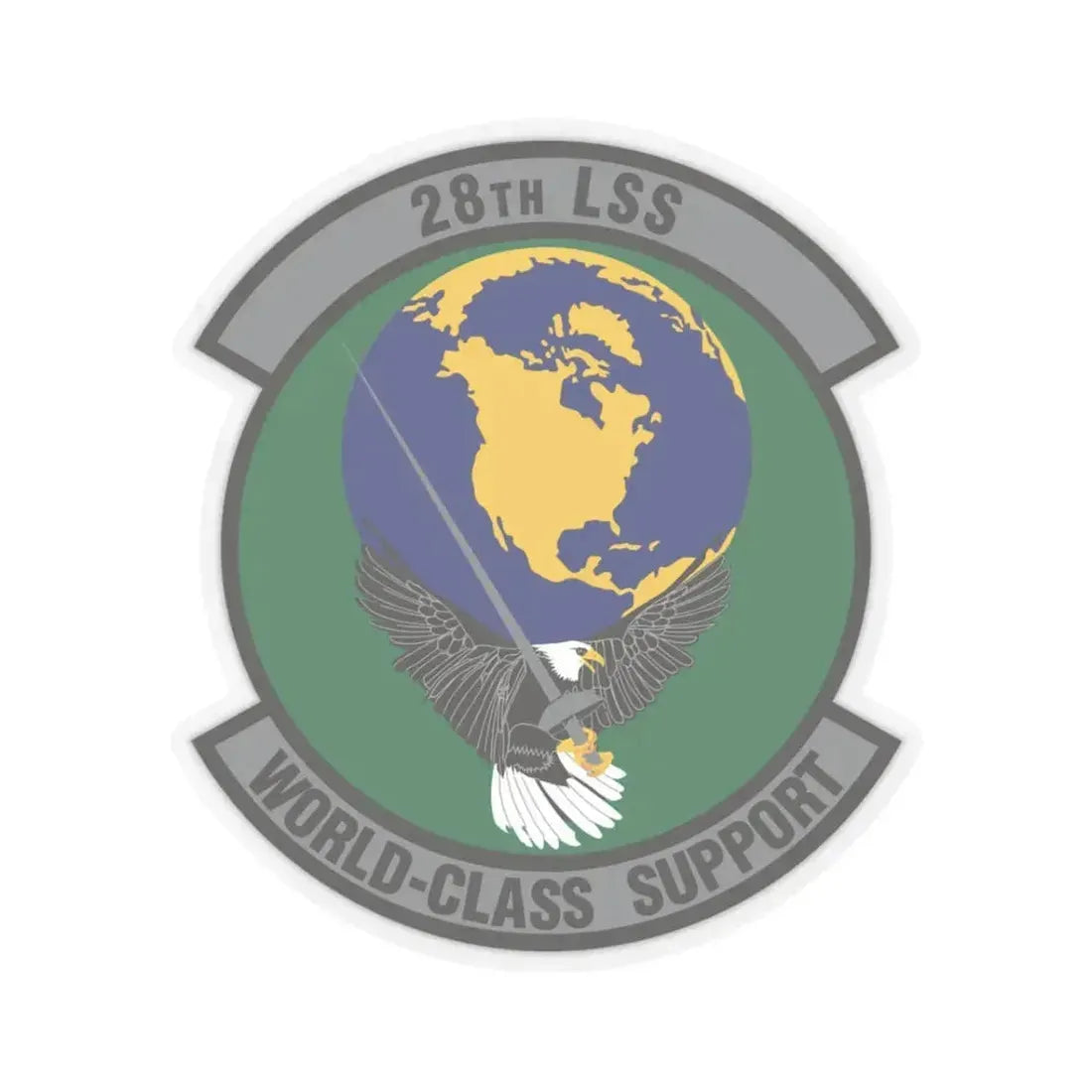 28th Logistics Support Squadron (U.S. Air Force) STICKER Vinyl Kiss-Cut Decal 3 Inch Transparent - The Sticker Space