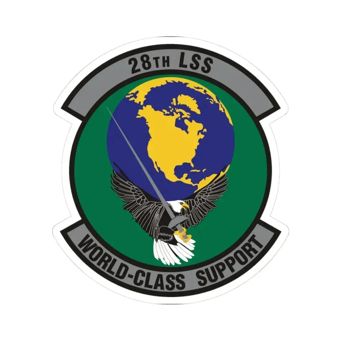 28th Logistics Support Squadron (U.S. Air Force) STICKER Vinyl Kiss-Cut Decal 3 Inch White - The Sticker Space