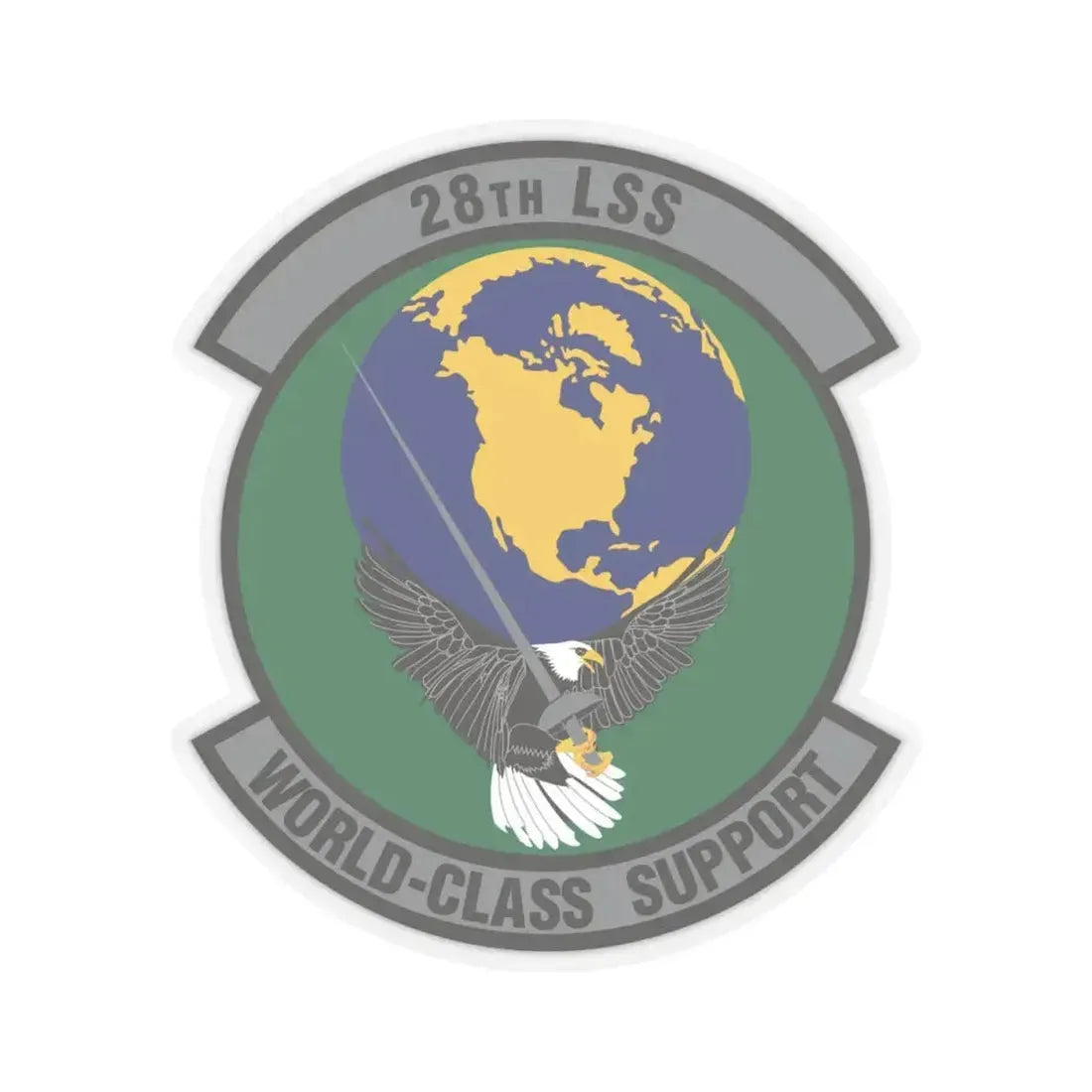 28th Logistics Support Squadron (U.S. Air Force) STICKER Vinyl Kiss-Cut Decal 4 Inch Transparent - The Sticker Space