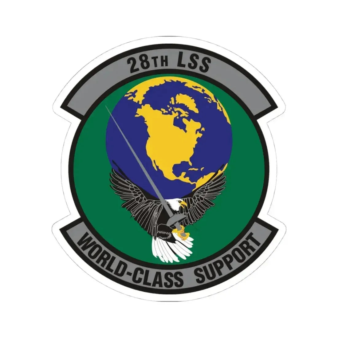 28th Logistics Support Squadron (U.S. Air Force) STICKER Vinyl Kiss-Cut Decal 4 Inch White - The Sticker Space