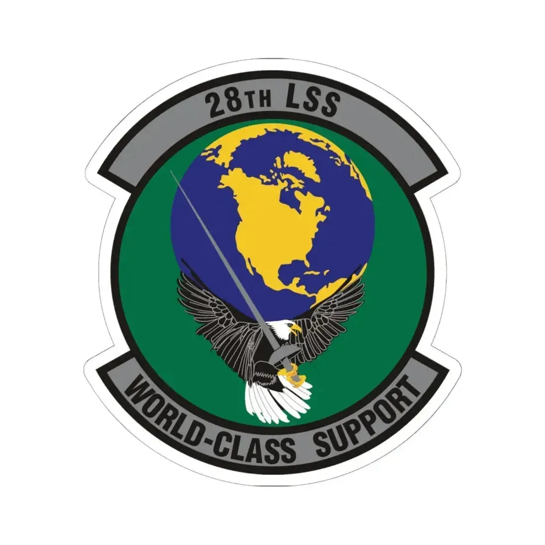 28th Logistics Support Squadron (U.S. Air Force) STICKER Vinyl Kiss-Cut Decal 6 Inch White - The Sticker Space